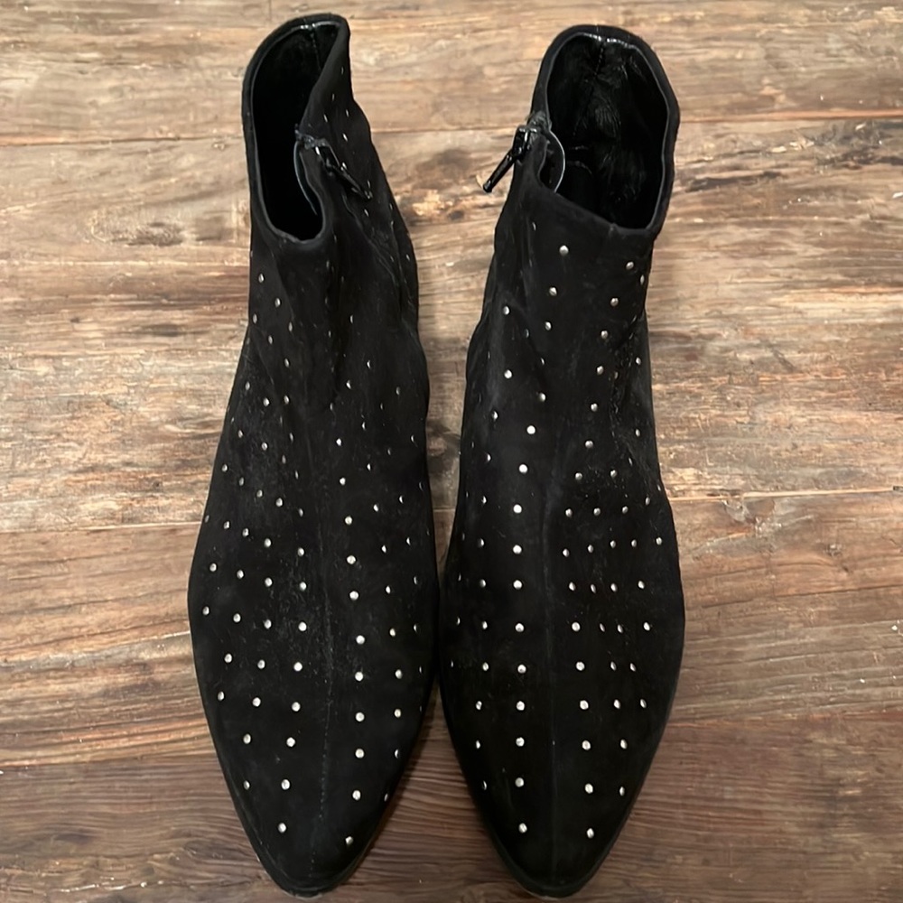 J Crew black suede boots with studs
